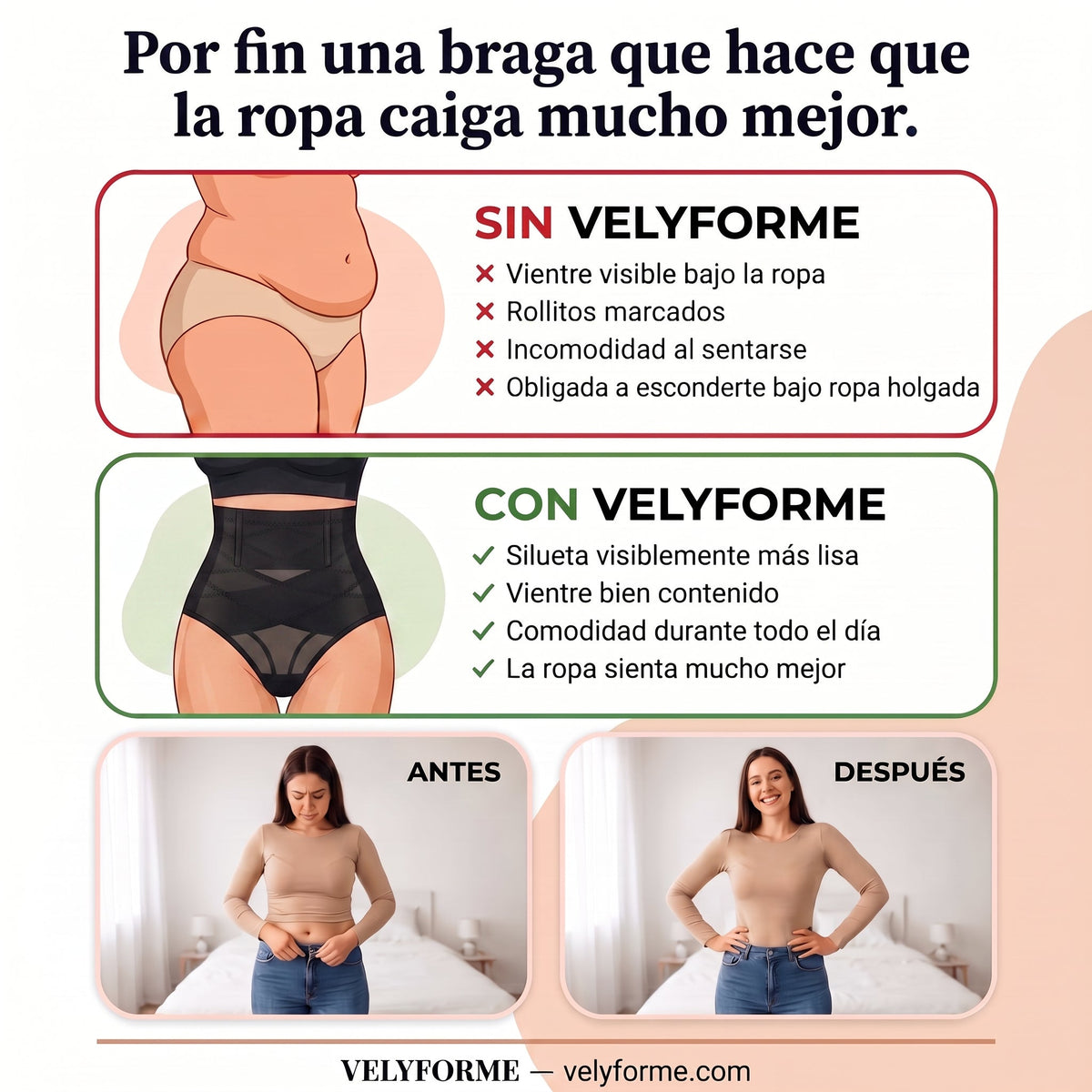 NUEVO: Velyforme® Tanga Moldeador de Talle Alto – Vientre Plano sin Esfuerzo